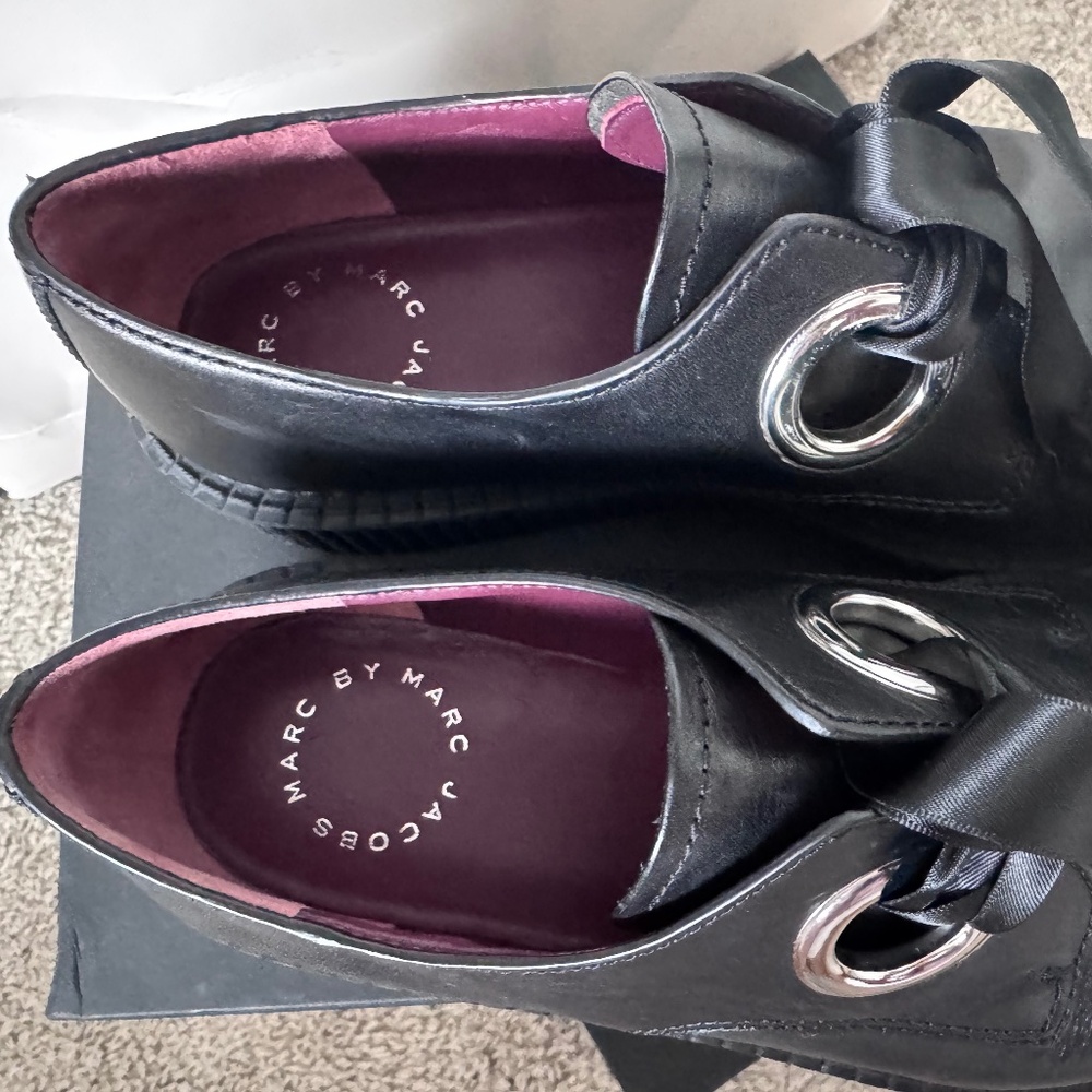 Marc by Marc Jacobs leather lace up loafers